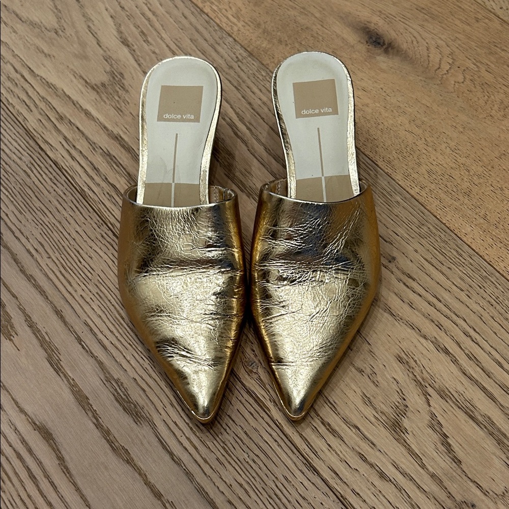 Dolce Vita Metallic Gold Mules